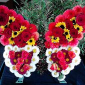 Trauergesteck aus Blumen