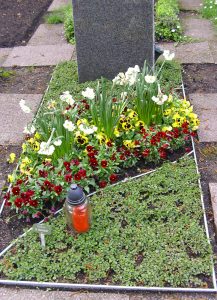 Einzelwahlgrab im Frühling