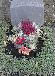 Herbstbepflanzung am Urnengrab