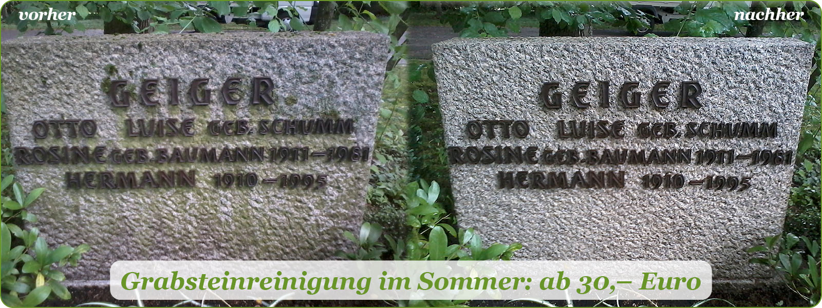 Grabsteinreinigung